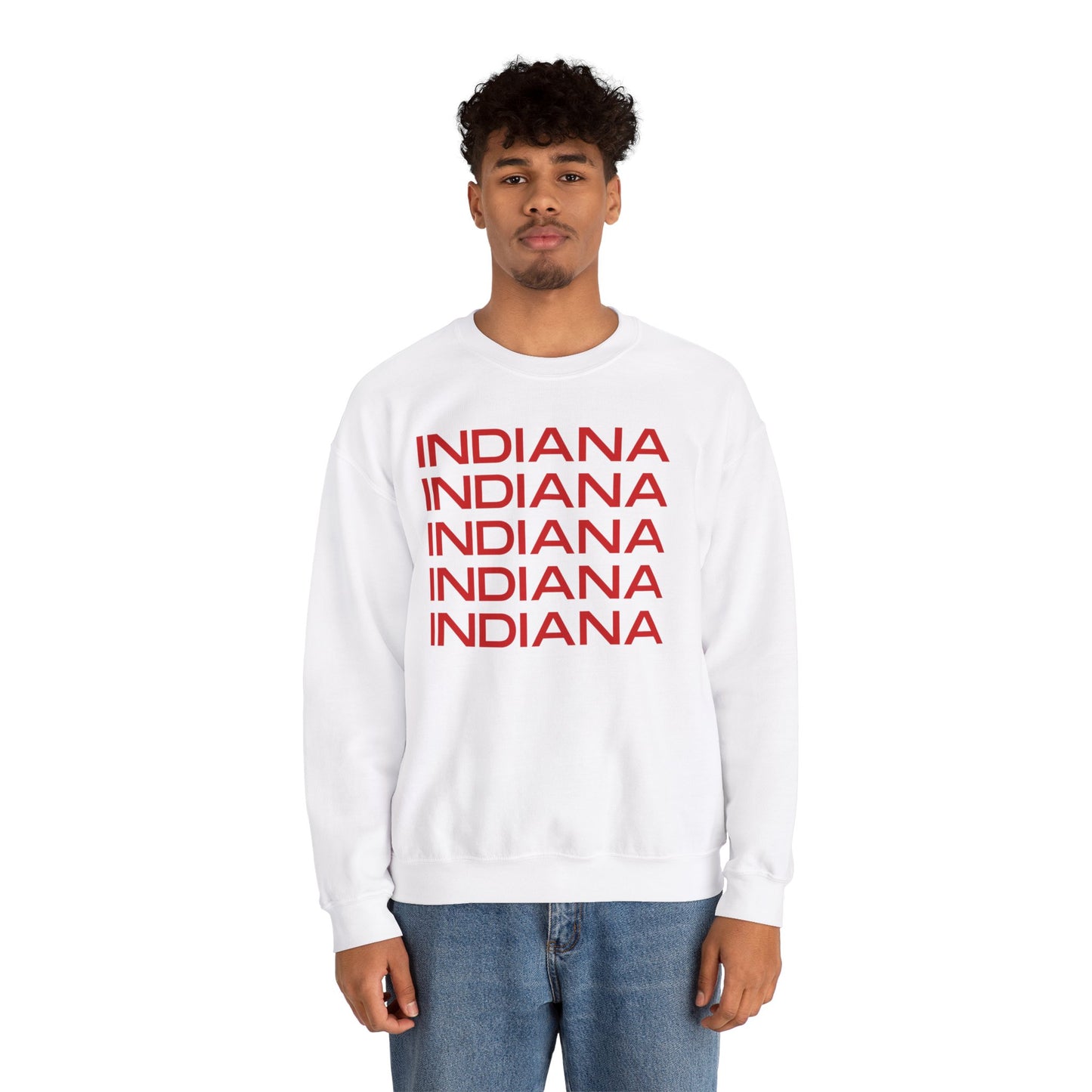 INDIANA Hoosiers Football IU Football Crewneck in White | CIGNETTI | I WIN