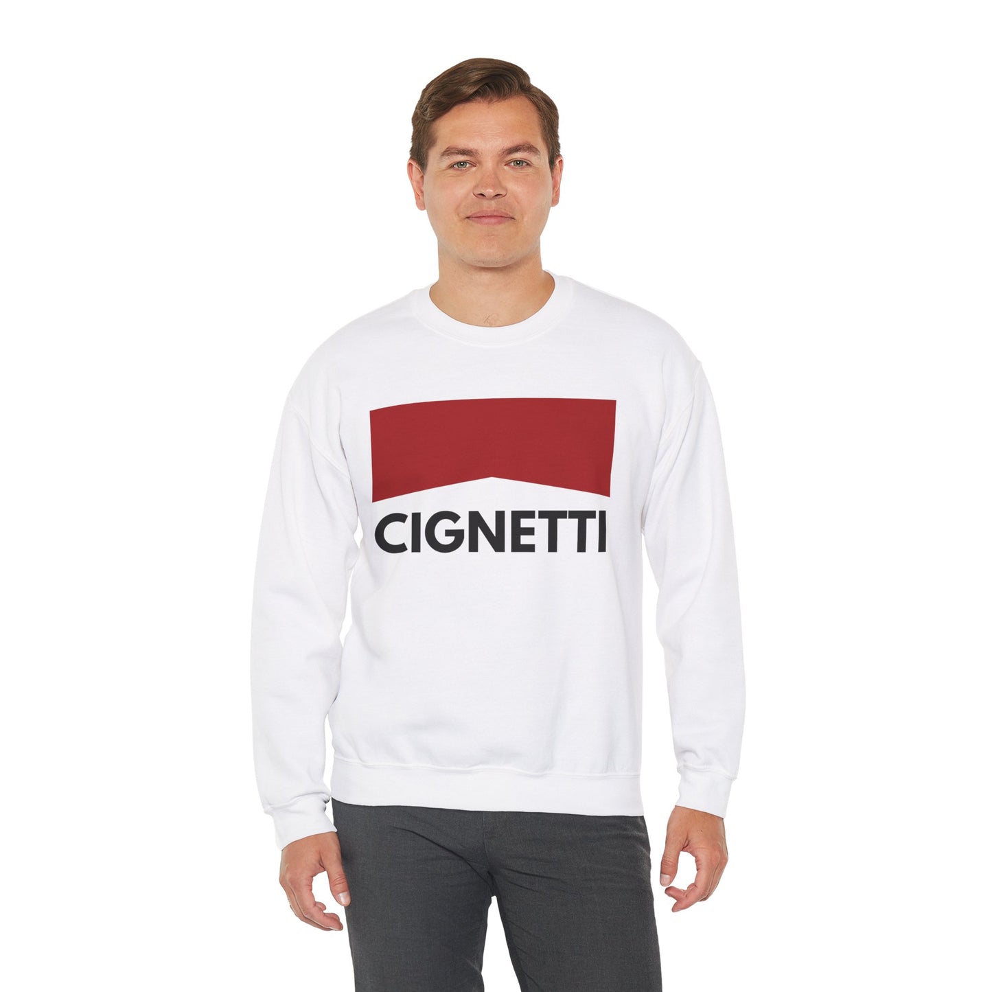 CIGNETTI Indiana Hoosiers Football IU Football Crewneck in White