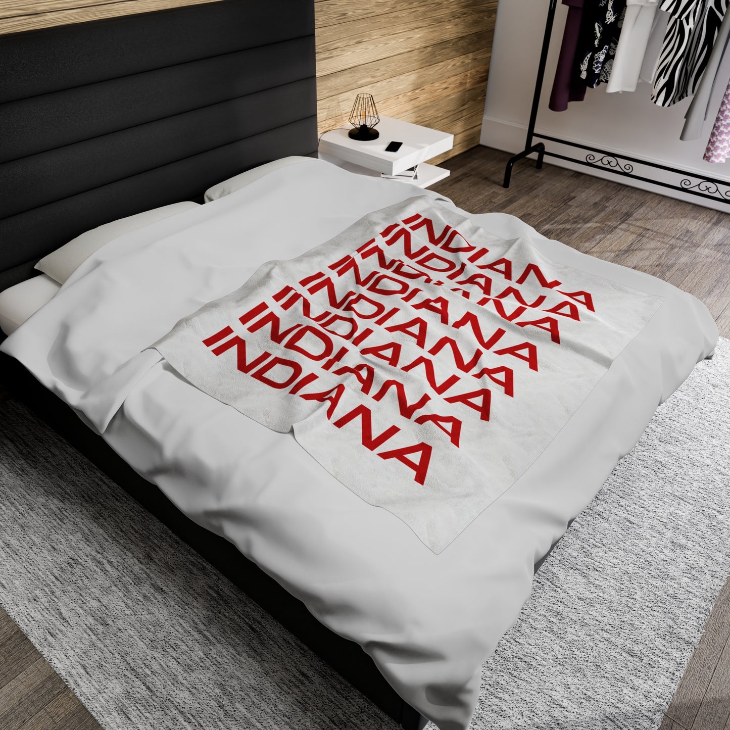 INDIANA HOOSIERS Velveteen Plush Blanket